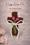 Stuffed Crochet Cross with Tulip