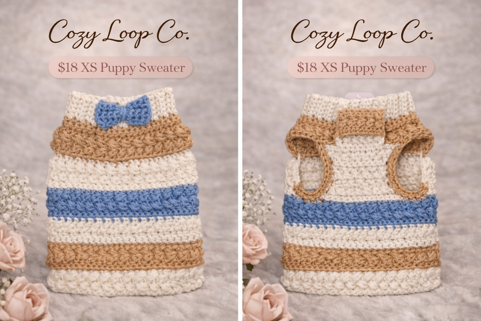XS Crocheted Puppy Sweater